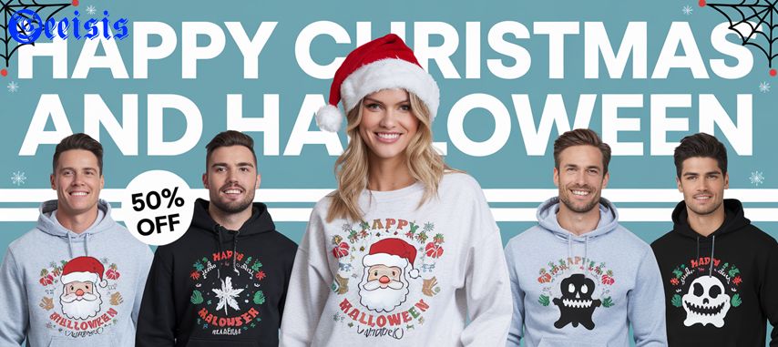 Happy Christmas and Halloween Banner Homepage for Desktop