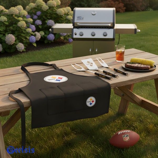 Pittsburgh Steelers Grill Master Apron and Tool Set Display