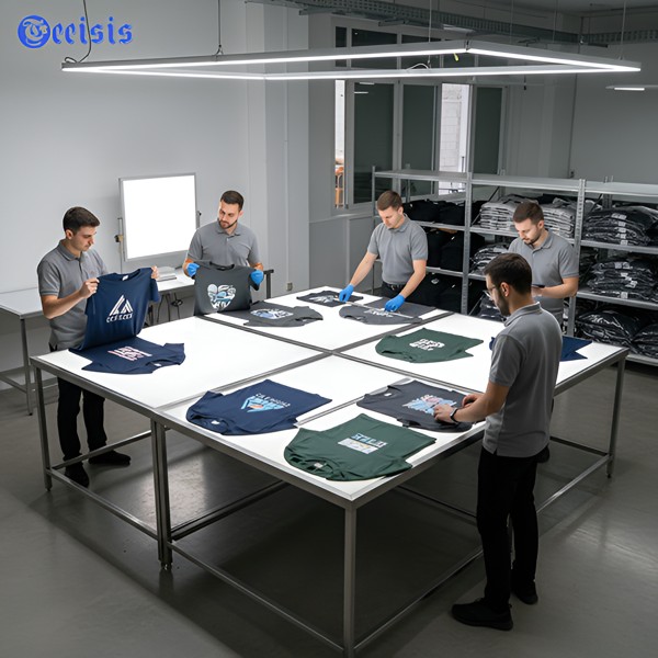 teeisis qc team inspecting printed garments teeisis qc team inspecting printed garments